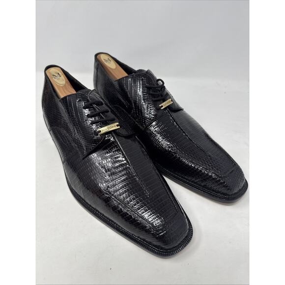 Studio BELVEDERE Genuine Lizard Leather Lace Up Men's Shoes Size 14 D New In Box